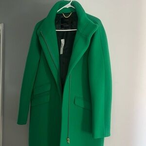 J. Crew Women's Vibrant Green Cacoon Coat Italian Stadium Cloth Wool